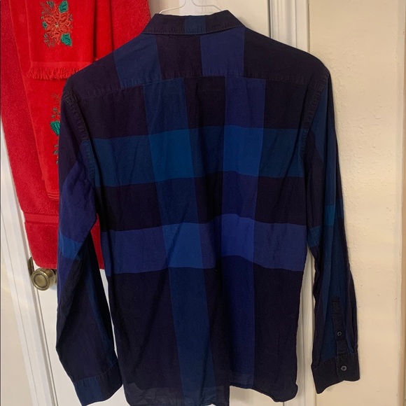 Burberry Brit Blue Plaid PreOwned Awesome Shirt Size Medium - Picture 4 of 6